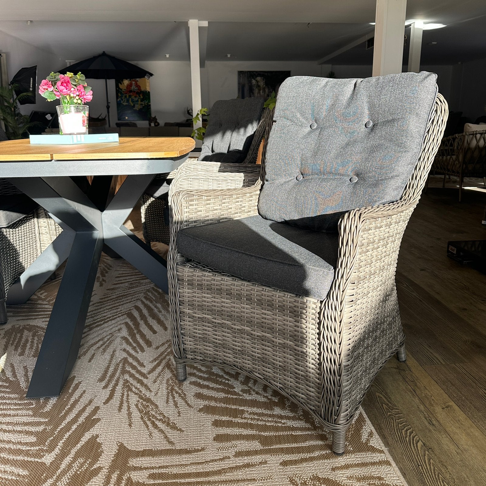 Luxe Tuinset 6 Personen – Nieuwe Tafel – Wicker Stoelen!, Zenq, ., 6 zitplaatsen, Ophalen of Verzenden