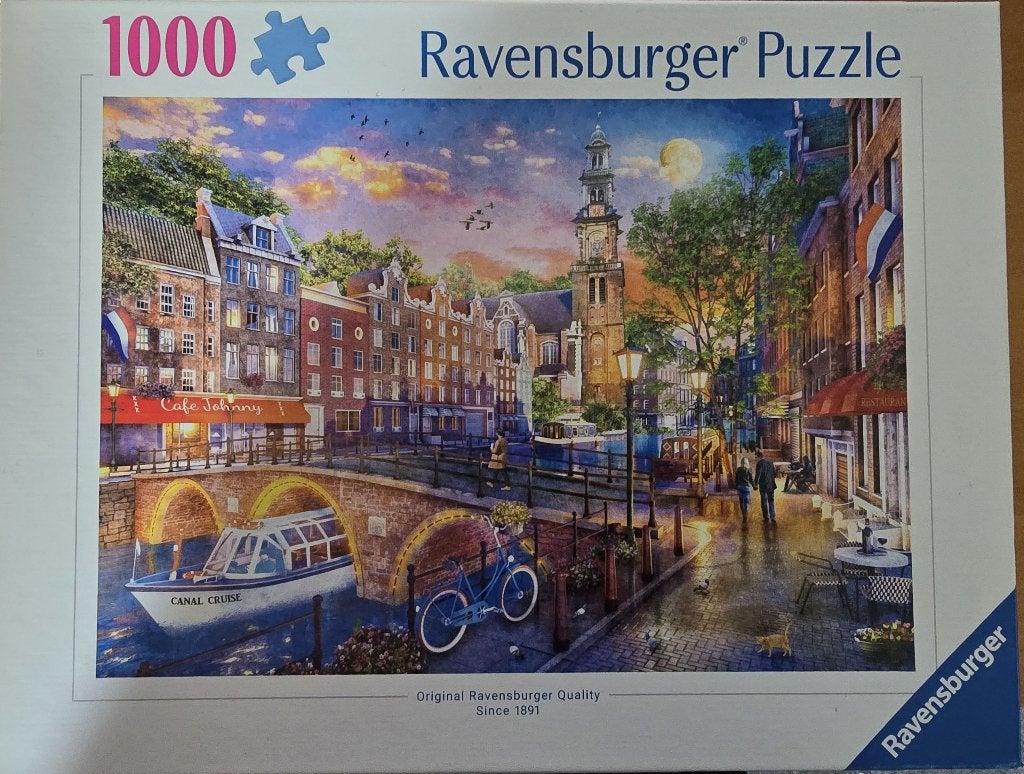 Twee Ravensburger Puzzels 1000 stukjes  (Amsterdam & Strand), Ophalen, 500 t/m 1500 stukjes, Zo goed als nieuw, Legpuzzel