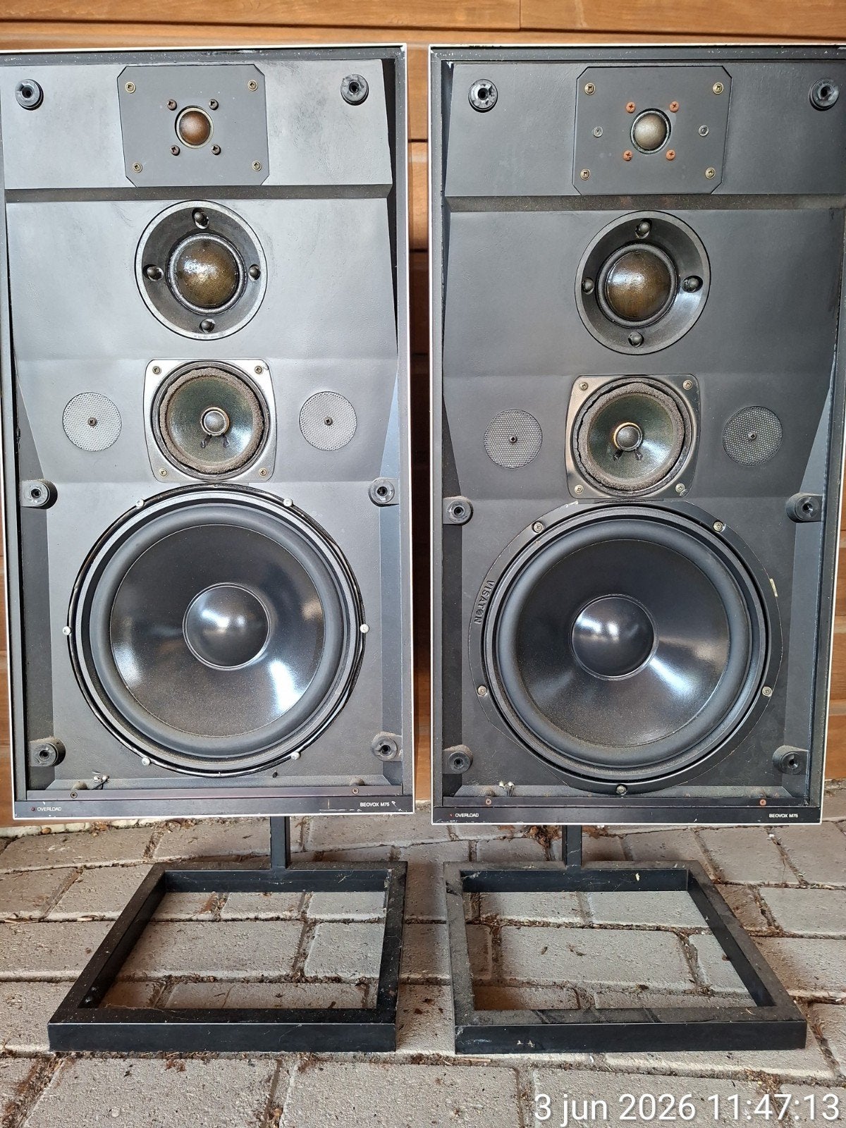 B&O Beovox M75 speakers uit 1980 met nieuwe basspeakers