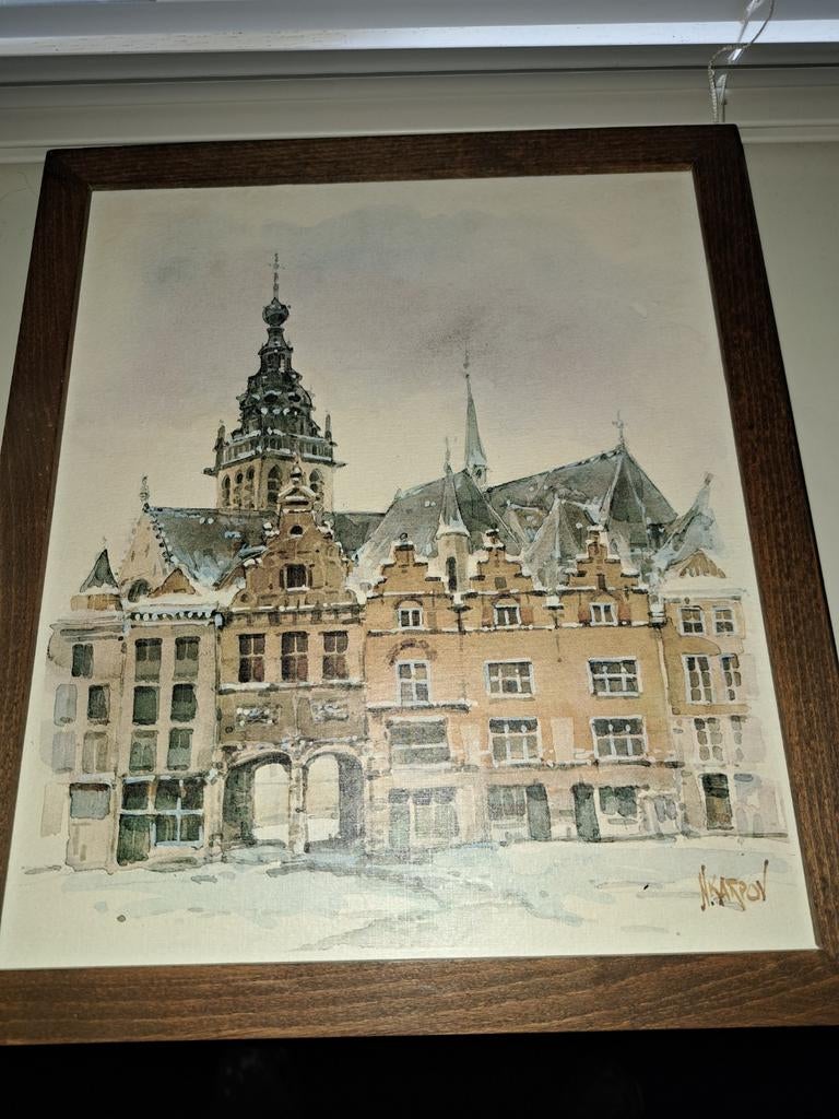 Ingelijste aquarel van N. Karpov, Ophalen