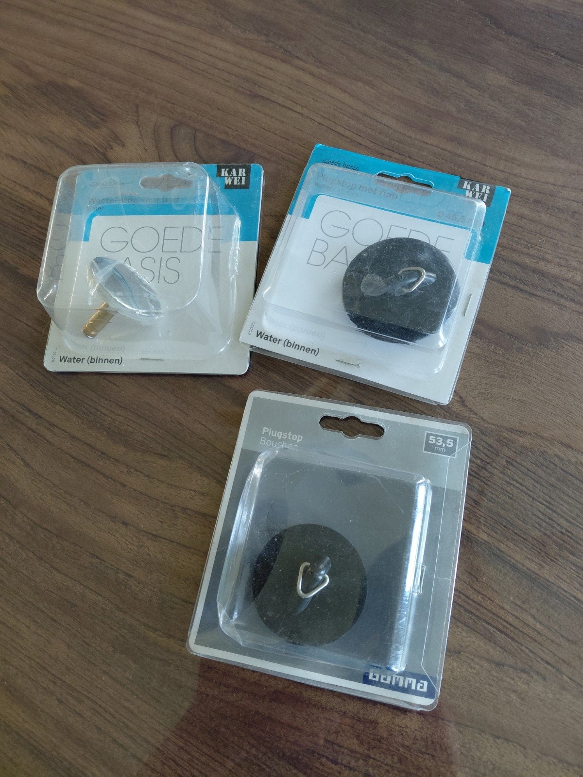 Plugstoppen 45,5 mm en 53,5 mm voor bad of wastafel, Doe-het-zelf en Verbouw, Sanitair, Ophalen, Nieuw