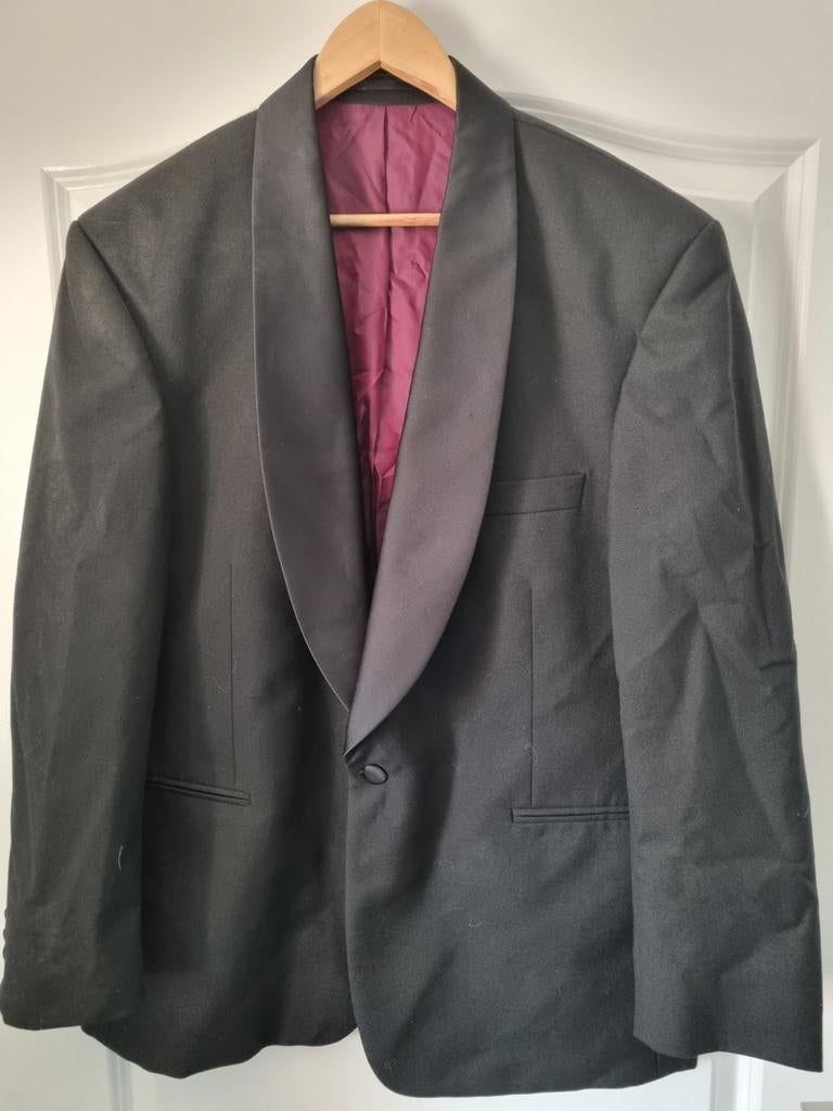 Stijlvol Zwart Smoking Pak - Jasje en Broek, Maat 52/54 (L), Onbekend, Zwart, Ophalen of Verzenden