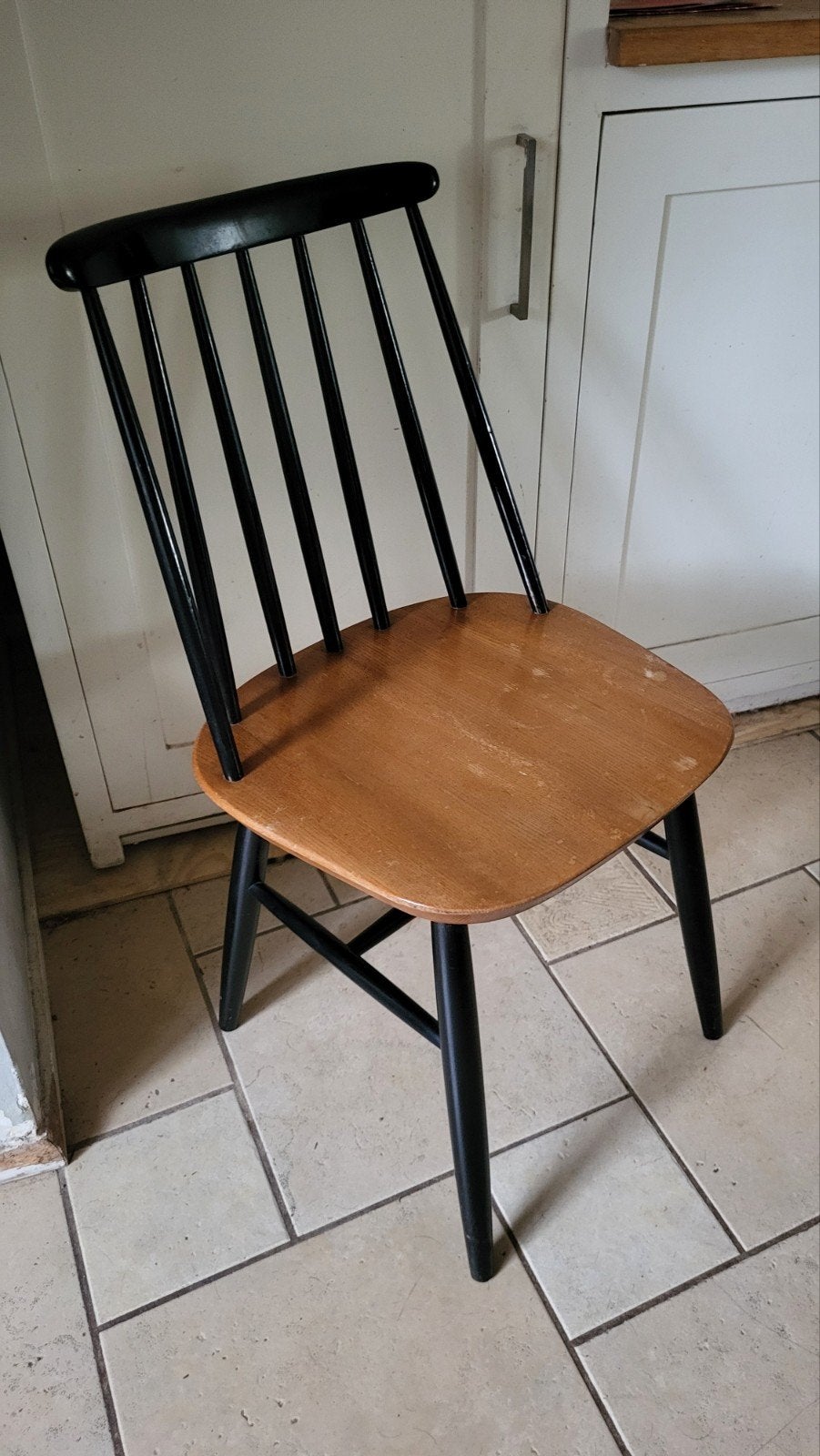vintage Pastoe topiovaara spijlen stoel 1960, Ophalen, Gebruikt, Bruin, Hout