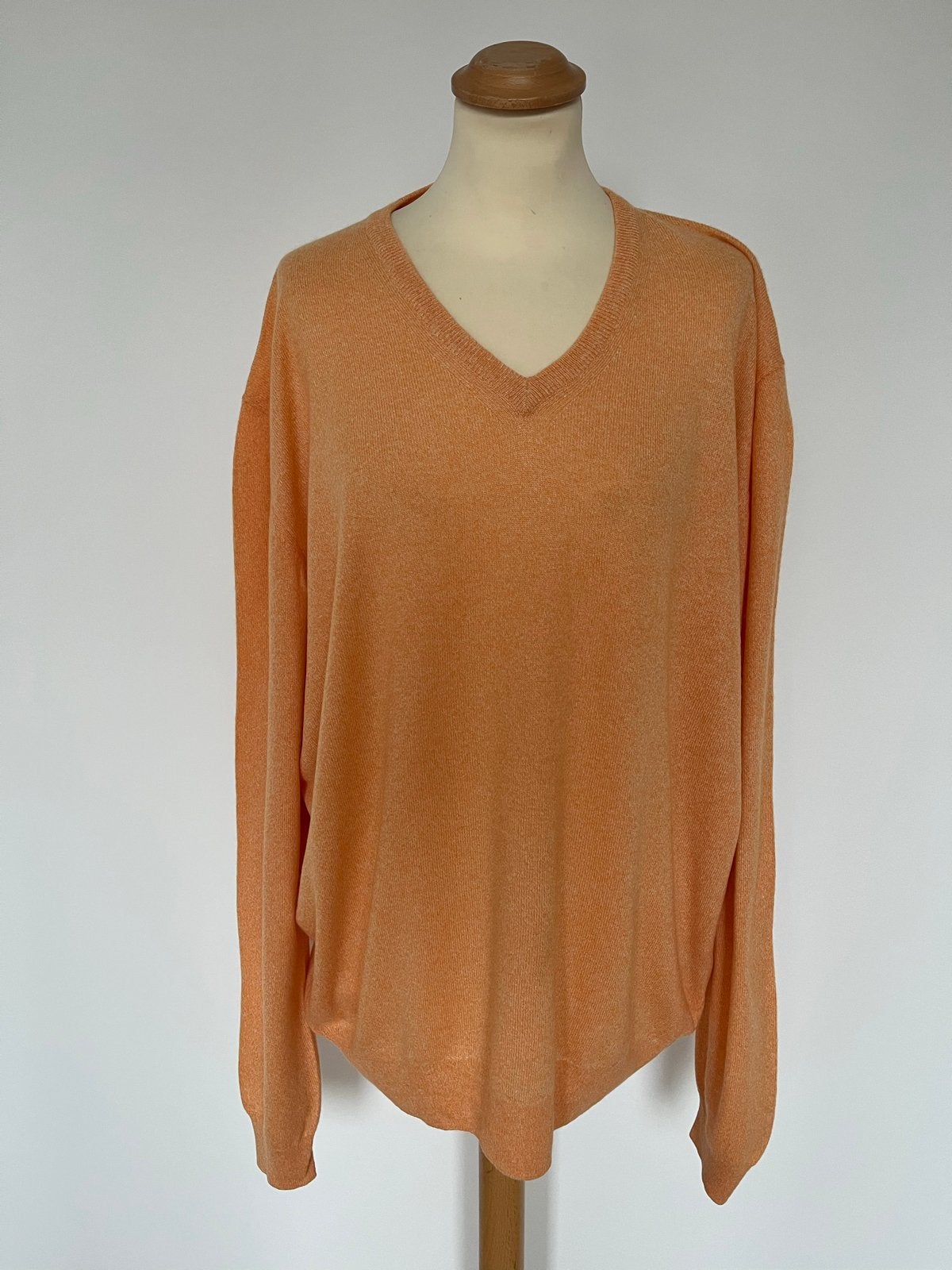Ermenegildo Zegna 100% Kasjmier V-hals Trui Oranje, Ophalen of Verzenden, Gedragen, Maat 52/54 (L), Oranje