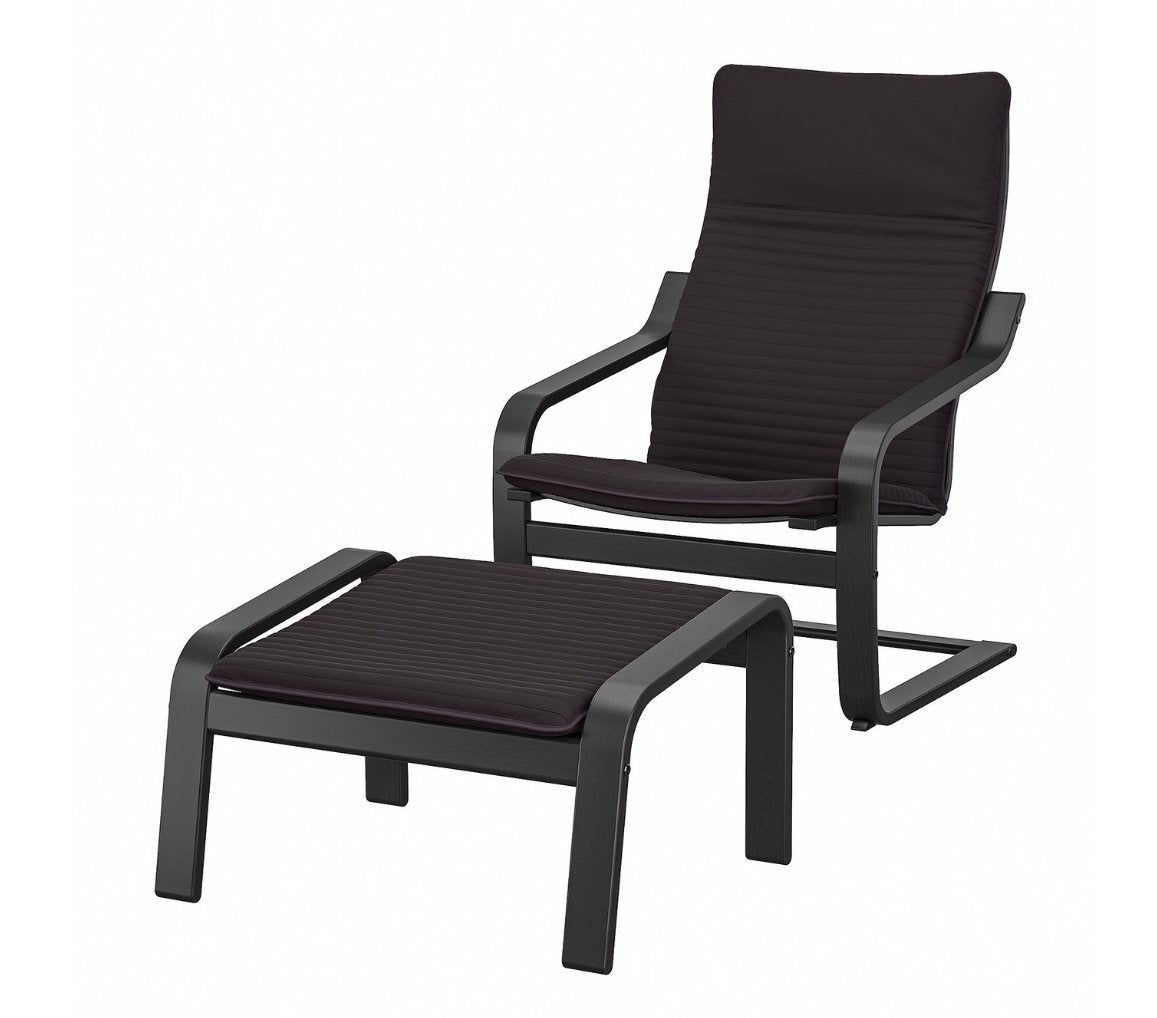 Poäng stoel en voetenbankje IKEA ZGAN, Ophalen, 75 tot 100 cm, Zo goed als nieuw, 50 tot 75 cm
