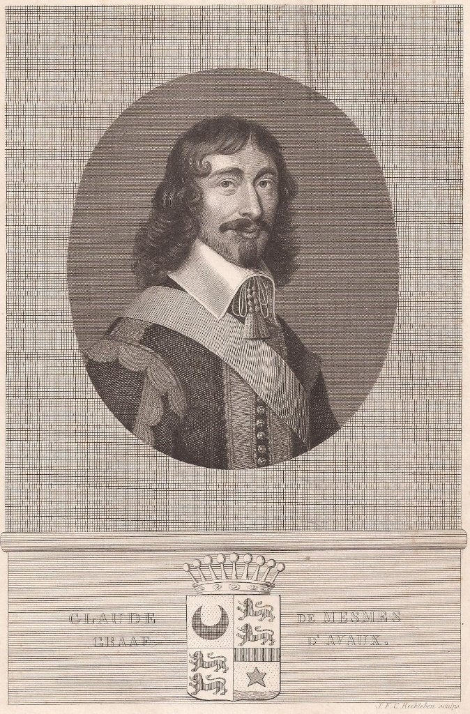 Portret van Claude de Mesmes. Graaf d'Avaux. Staalgravure, Antiek en Kunst, 1800 - 1899, Portret, Ophalen of Verzenden, 14 cm