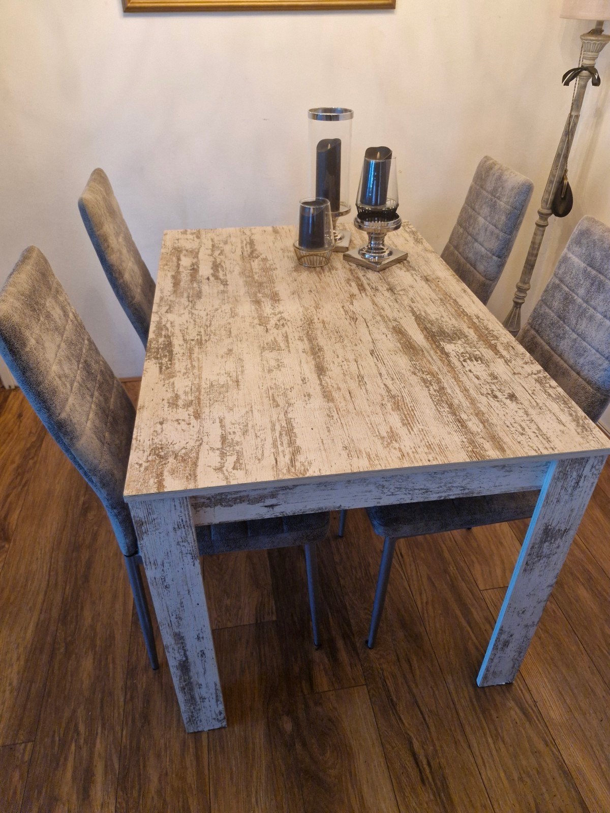 Eettafel met 4 stoelen - Landelijke stijl, Gebruikt, 100 tot 150 cm, 50 tot 100 cm, Landelijke stijl