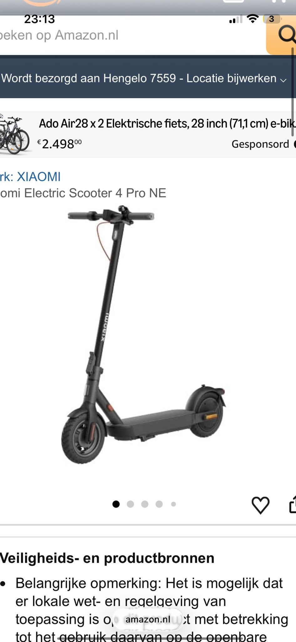 Xiaomi Electric Scooter 4 Pro NE - Zo goed als nieuw, Ophalen, Zo goed als nieuw, Elektrische step (E-scooter)