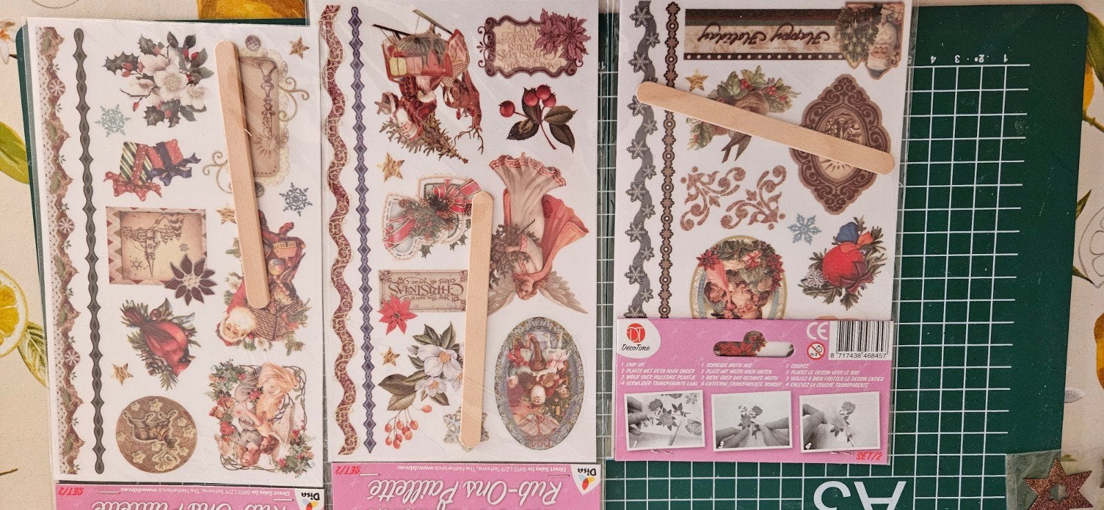 3x Kerst Rub-ons, Hobby en Vrije tijd, Ophalen of Verzenden, Nieuw, Kerst, Overige typen