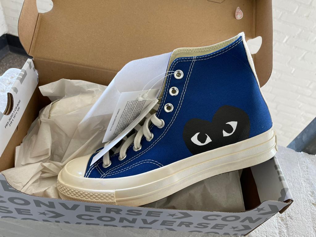 Limited Edition Play Comme des Garcons Converse All Stars 40, Kleding | Heren, Schoenen, Blauw, Nieuw, Ophalen of Verzenden, Sneakers of Gympen