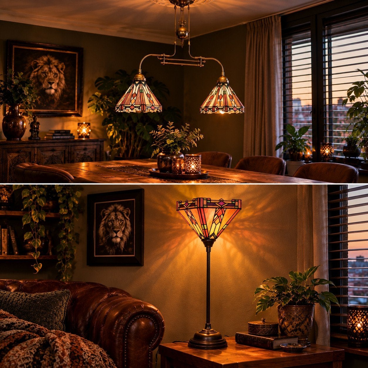 Set lampen Lumi Lamp, Ophalen, Zo goed als nieuw, Glas, Tyffany
