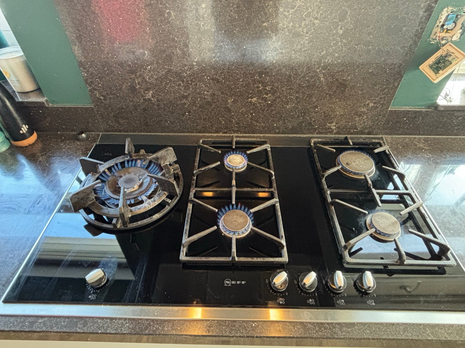 Neff 90cm Gas kookplaat met wokbrander Schott Ceran, Witgoed en Apparatuur, Gebruikt, Ophalen of Verzenden, Inbouw, Gas