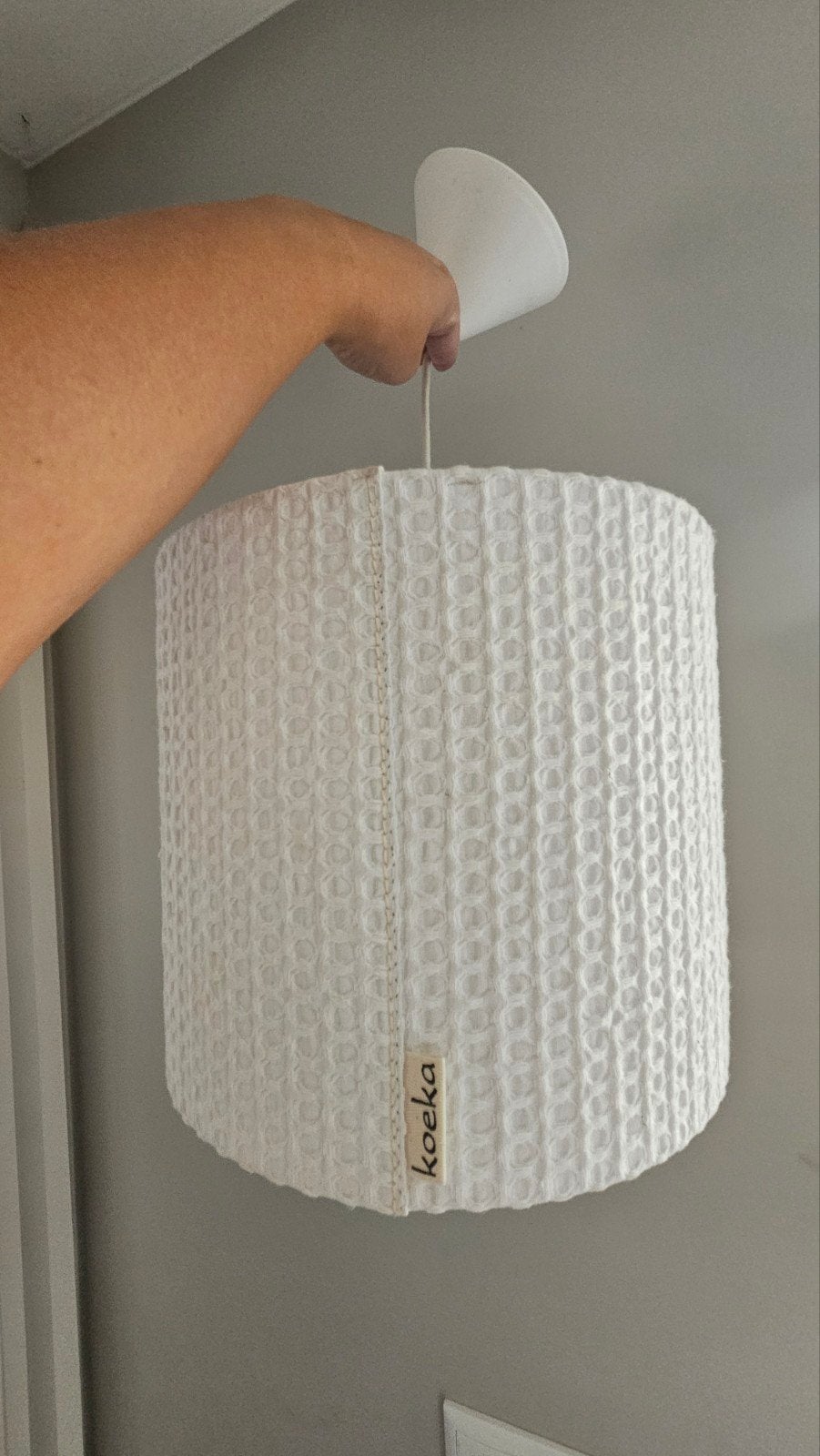 koeka wafellamp wit, Huis en Inrichting, Lampen | Lampenkappen, Hanglamp, Wit, Ophalen of Verzenden, Zo goed als nieuw
