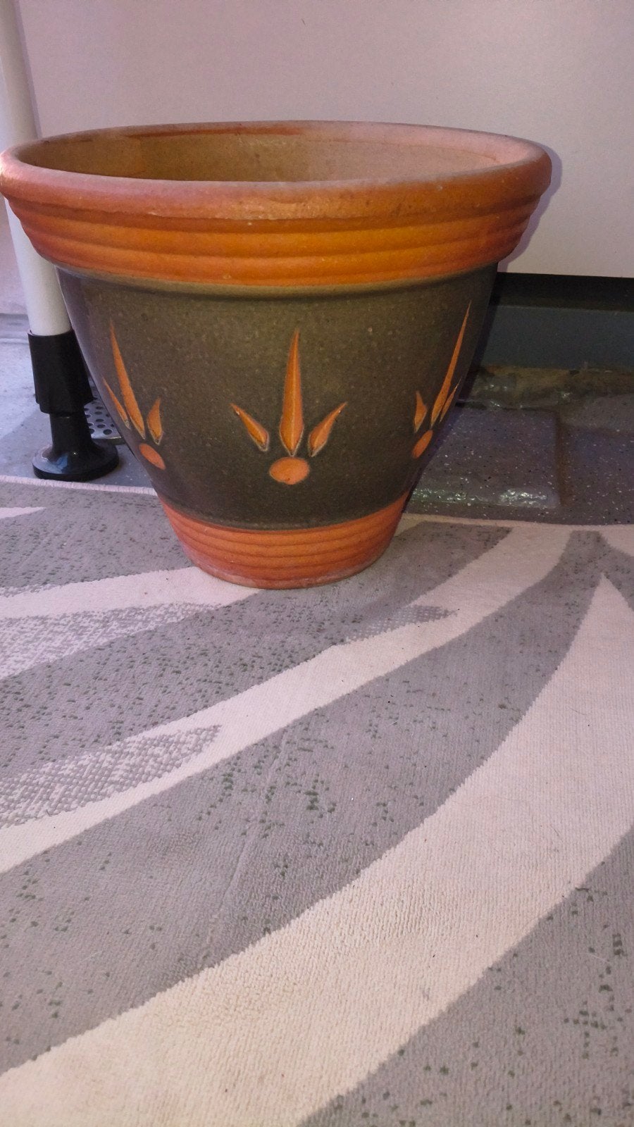 Vintage Grote Stenen Bloempot - Hoog 25cm, Breed 30cm, Ophalen, Overige materialen, Gebruikt, Minder dan 30 cm