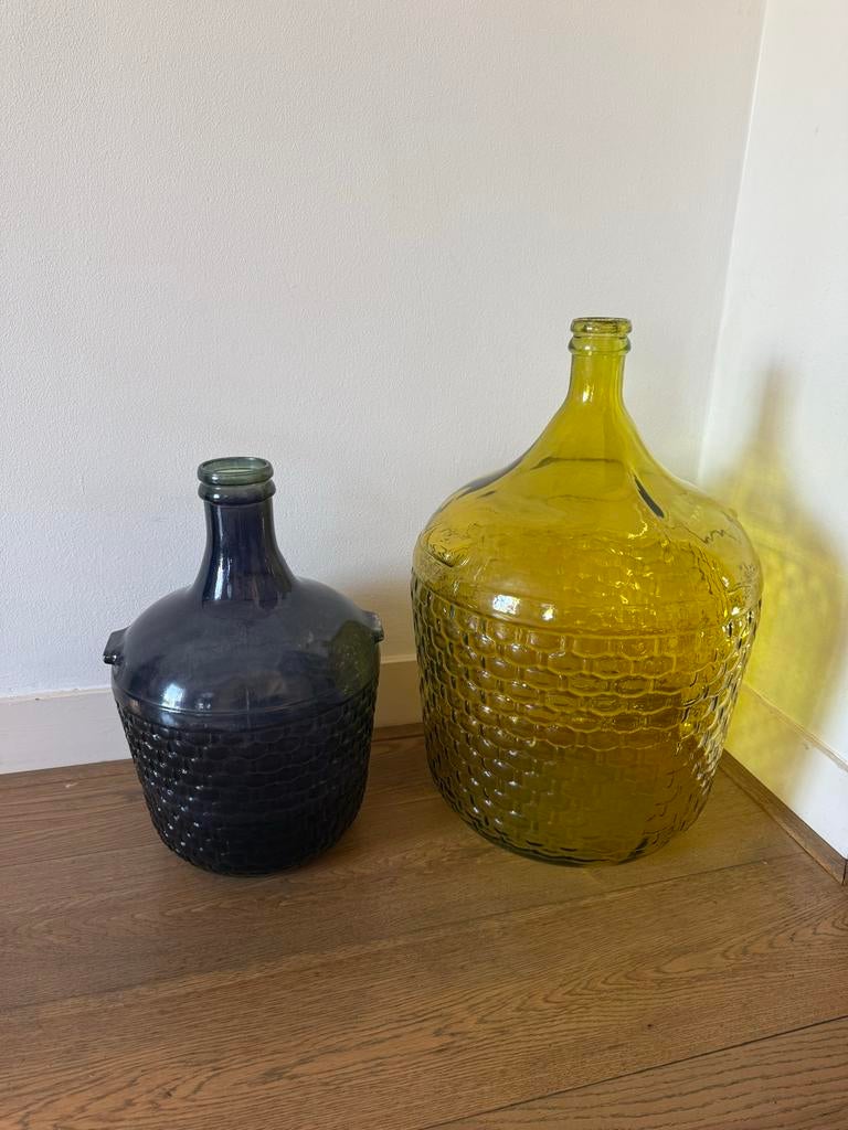 Grote glazen mandflessen - set van 2, Ophalen