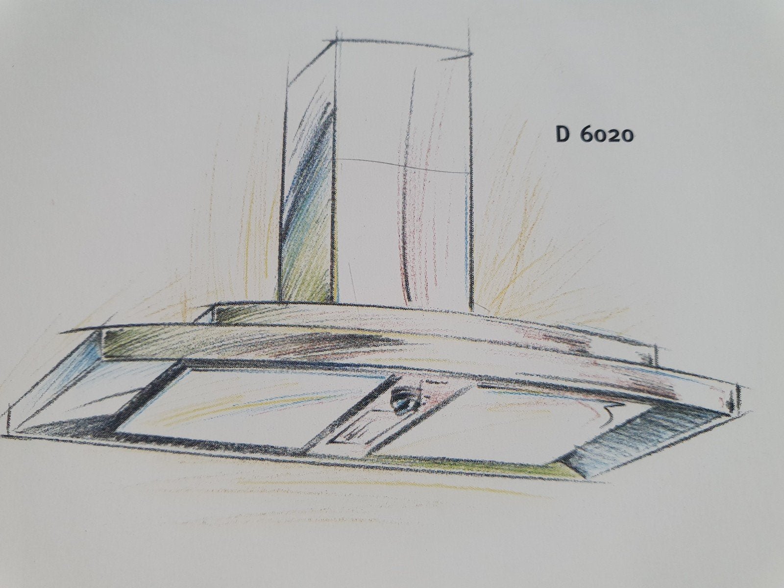 Afzuigkap D 6020 - RVS - 500 m³/u -, Witgoed en Apparatuur, Afzuigkappen, Ophalen, Gebruikt, Vrijstaand, Wandschouwkap