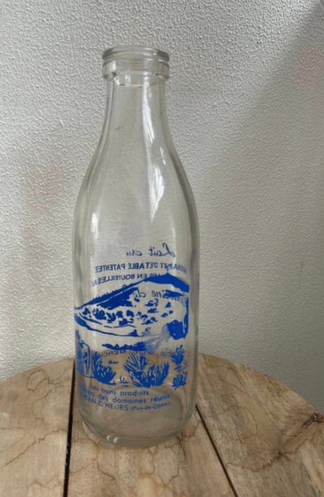 Franse melkfles blauw, Antiek en Kunst, Ophalen of Verzenden