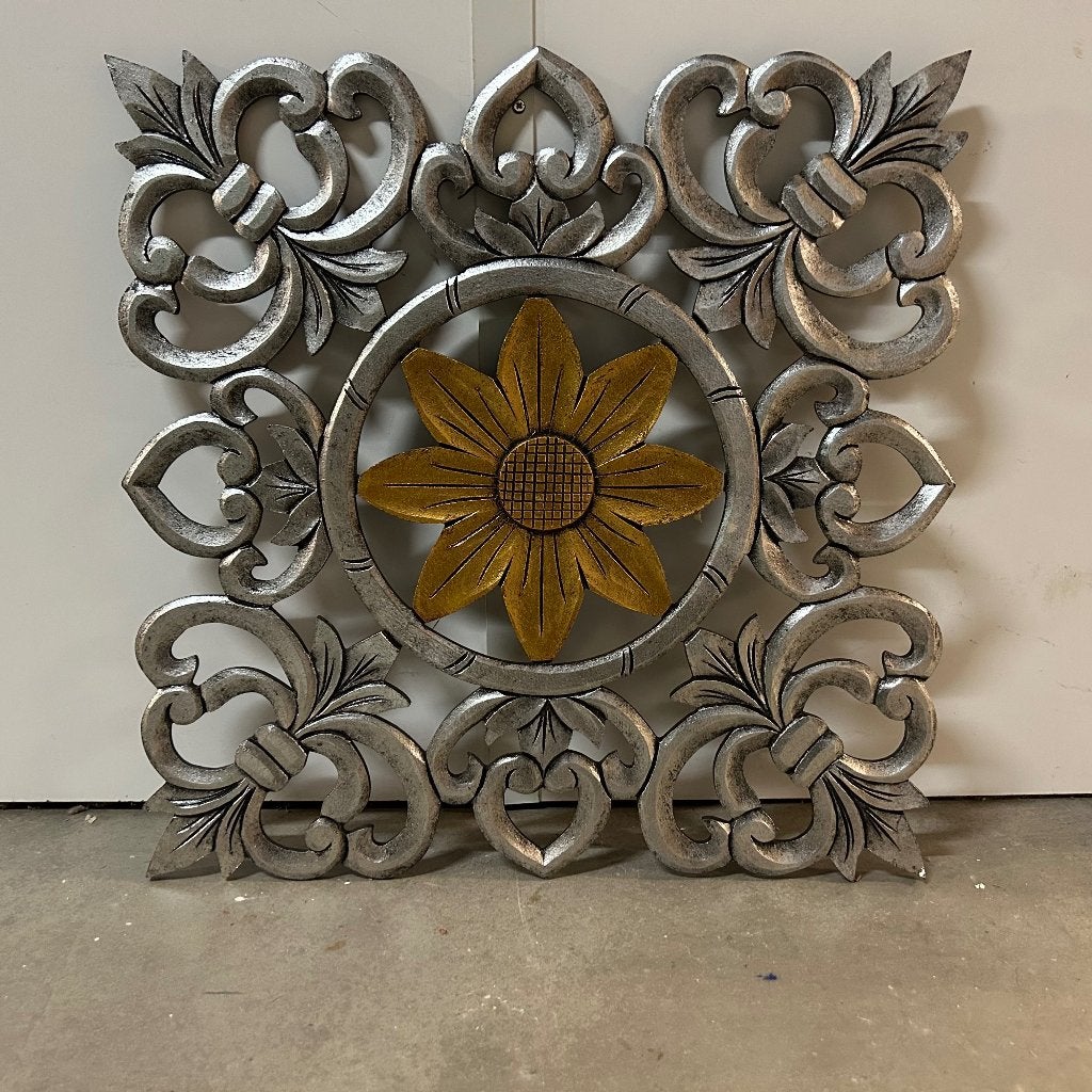 wandpaneel hout 60 x 60 cm - handgemaakt - Gratis bezorgd, TTM Wonen, Meubels – (Perzische) Tapijten en Woonaccessoires, Zilver