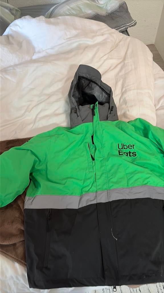 Nieuwe Uber Eats Jas - Ongebruikt, Ophalen, Nieuw, Overige maten, Groen