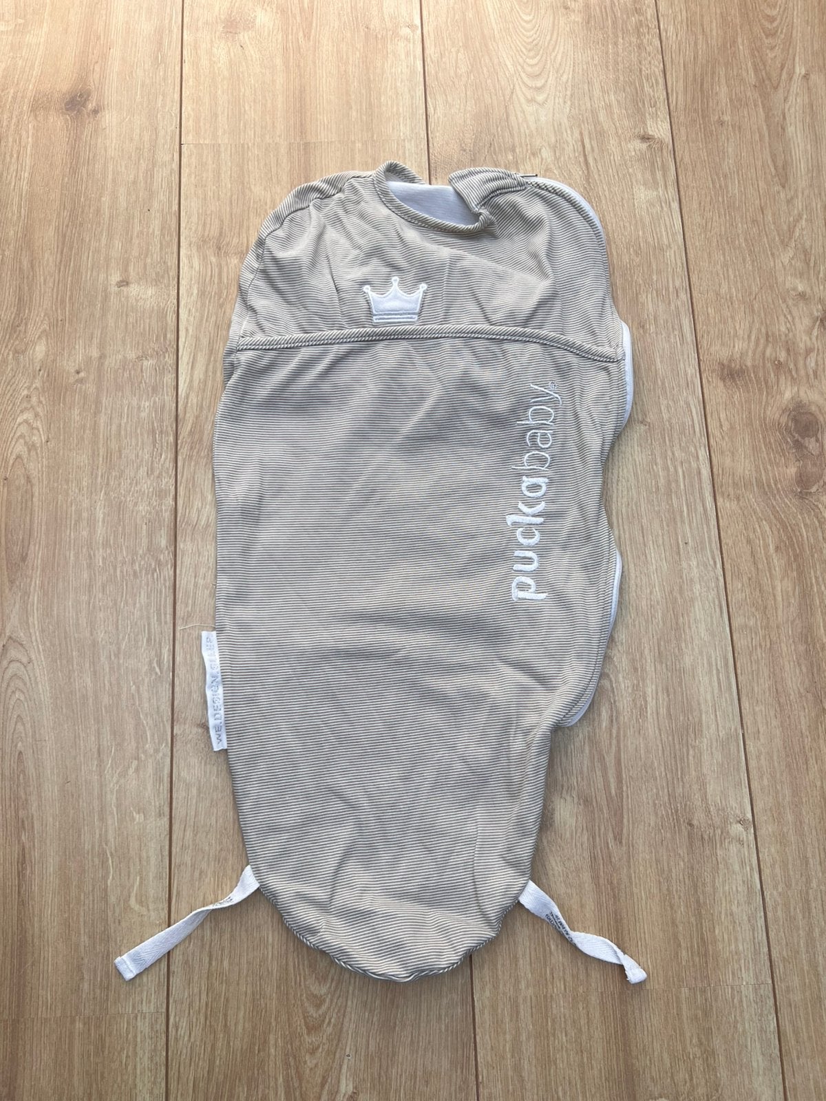 Puckababy piep - inbakerslaapzak baby newborn beige unisex, Ophalen, Zo goed als nieuw, Minder dan 70 cm, Slaapzak