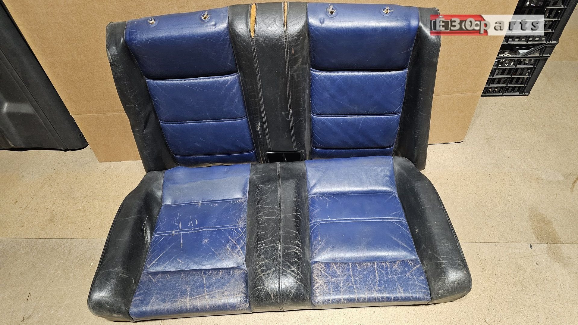 Achterbank set zitting rugleuning zwart blauw leer BMW 3 ser, Auto-onderdelen, Interieur en Bekleding, Gebruikt, -, Ophalen of Verzenden