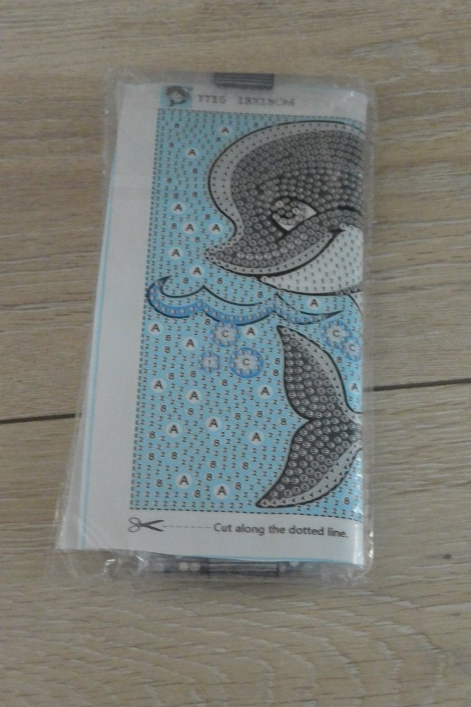 Diamond Painting Dolfijn 18x18cm, Nieuw, Meerkleurig, Ophalen of Verzenden, Diamond painting
