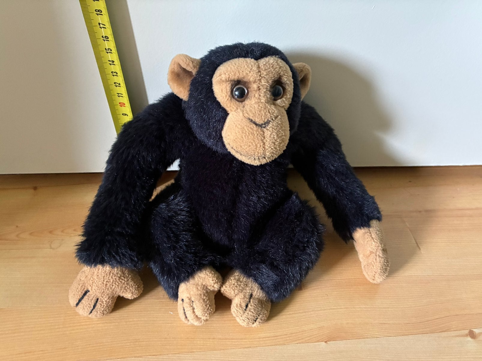 Zwarte pluchen aap, Gebruikt, Zwart, Ophalen of Verzenden, Klein (minder dan 20 cm)