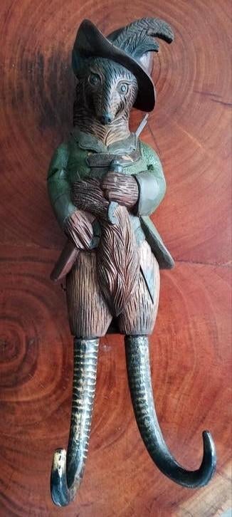 Vos , zwartewoud wood, schwarzwalder, Houtsnijwerk, Handgemaakt, Zoogdier, Hout