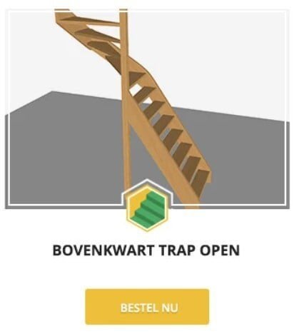 Vurenhouten bovenkwart trap, Doe-het-zelf en Verbouw, Ladders en Trappen, Ophalen of Verzenden, Nieuw, Trap, 2 tot 4 meter