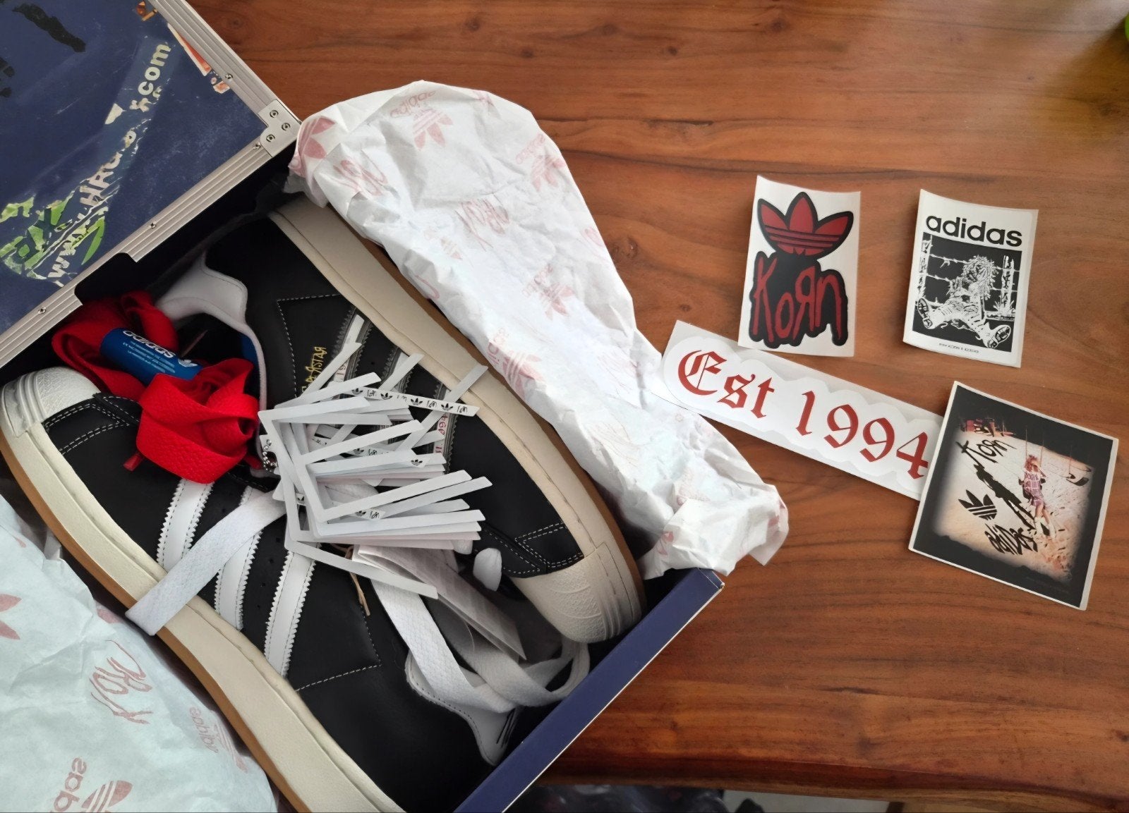 Adidas Korn Superstar Sneakers Maat 45 1/3, Zwart, Nieuw, Ophalen of Verzenden, Sneakers of Gympen