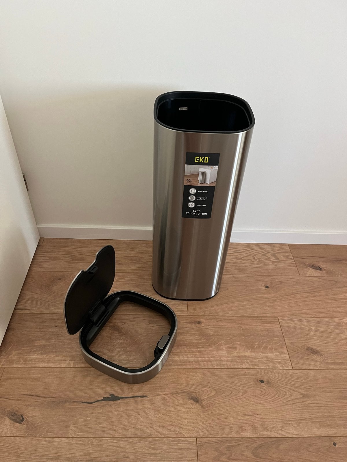 EKO 40L RVS Prullenbak, Ophalen, 50 – 75, 40 liter of meer, Zo goed als nieuw