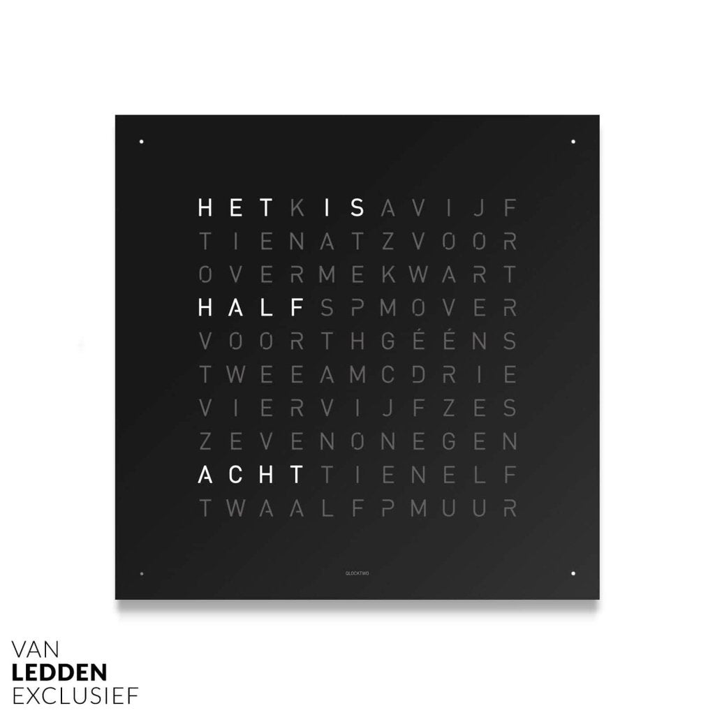 Qlocktwo Earth 90 Black Pepper Woordklok Design klok, Ophalen of Verzenden, Niet ingevuld, Niet ingevuld, Niet ingevuld