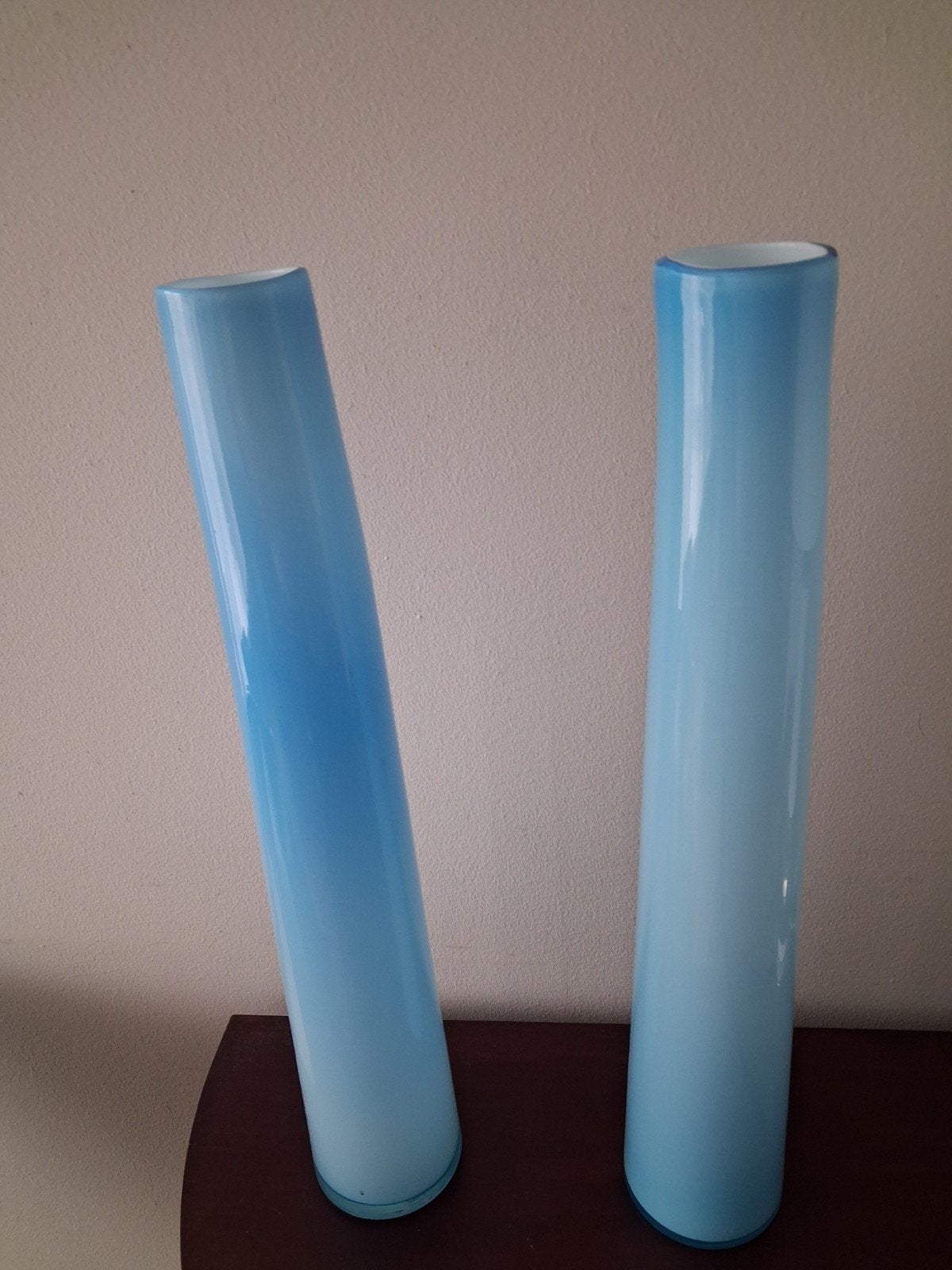 2 -Murano Vazen, Ophalen, 61 cm, Handgemaakt, Blauw