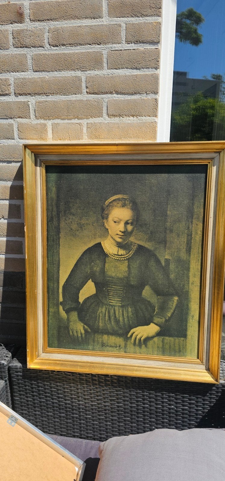 Vintage Rembrandt Meisje aan het Venster, Antiek en Kunst, Ophalen of Verzenden