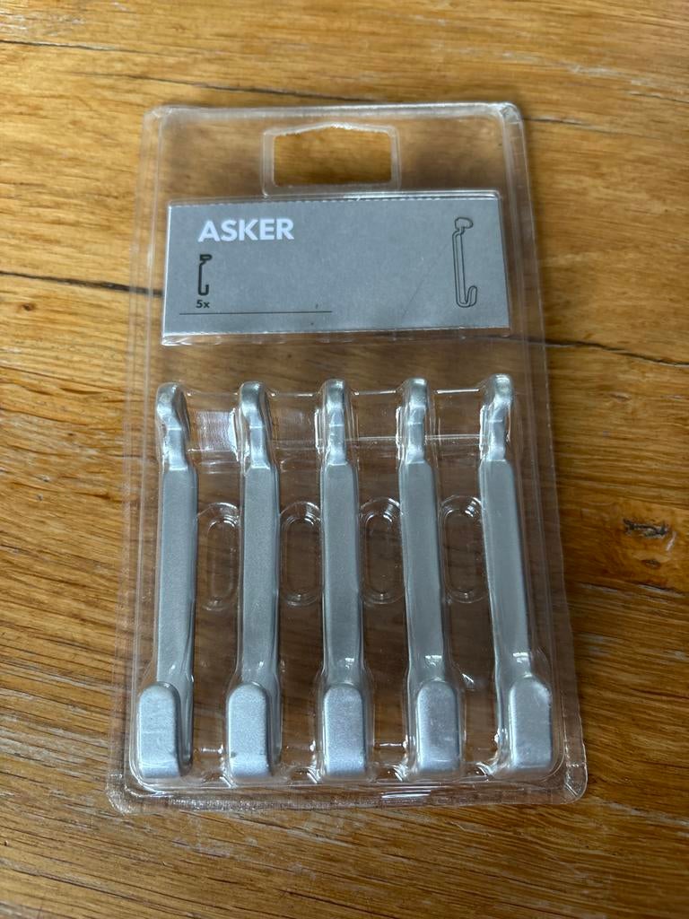 IKEA Asker haken (5 stuks) - Nieuw in verpakking, Wandhaken, Nieuw, Ophalen of Verzenden, Minder dan 100 cm