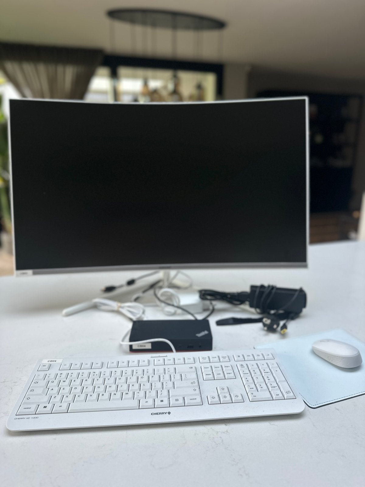 Samsung Scherm, docking + keyboard + muis + muismat + kabels, Ophalen, IPS, Curved, 60 Hz of minder