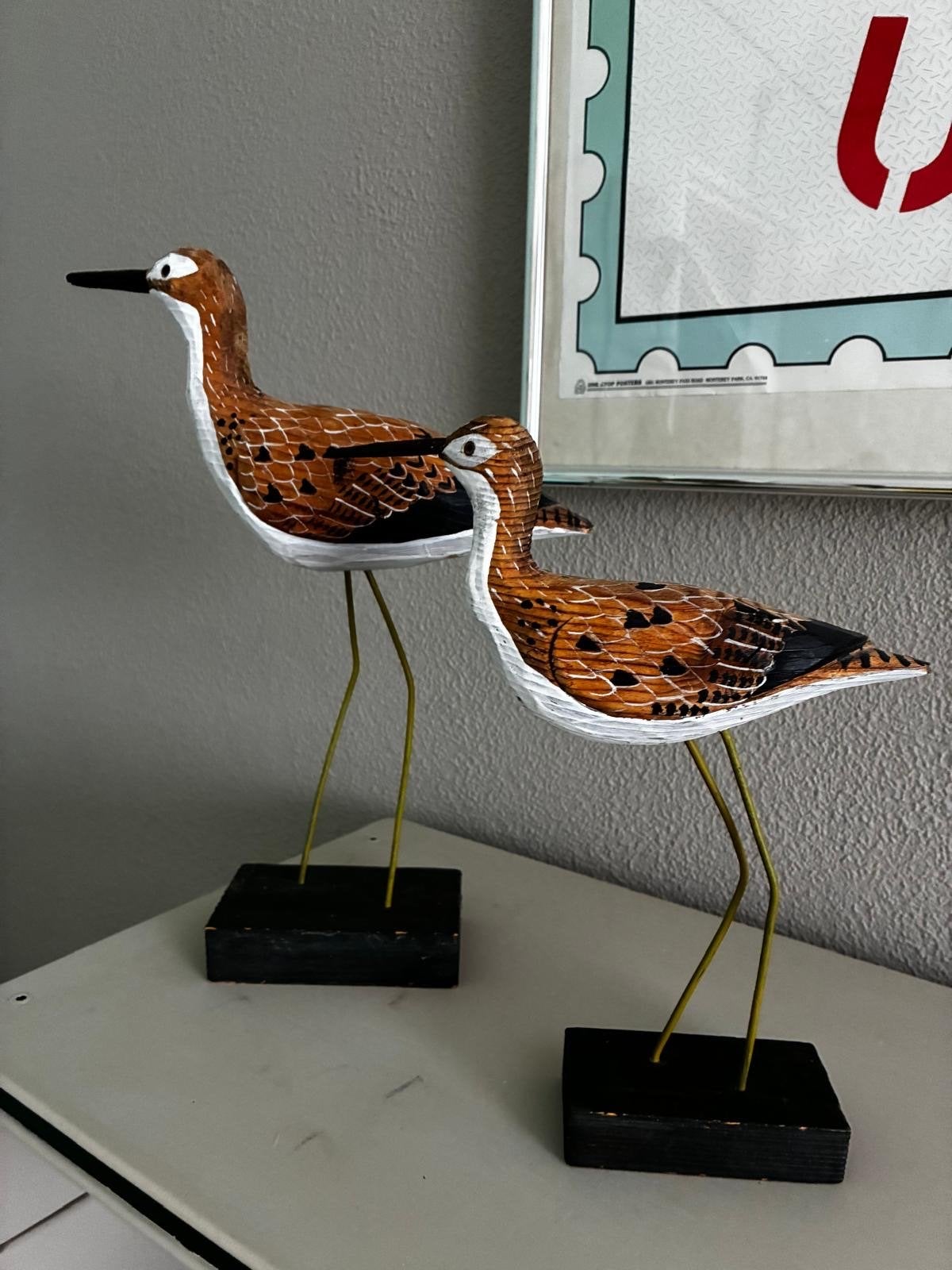 Set van 2 charmante houten siervogels, Huis en Inrichting, Woonaccessoires | Overige, Gebruikt, Hout, Meerkleurig, Ophalen of Verzenden