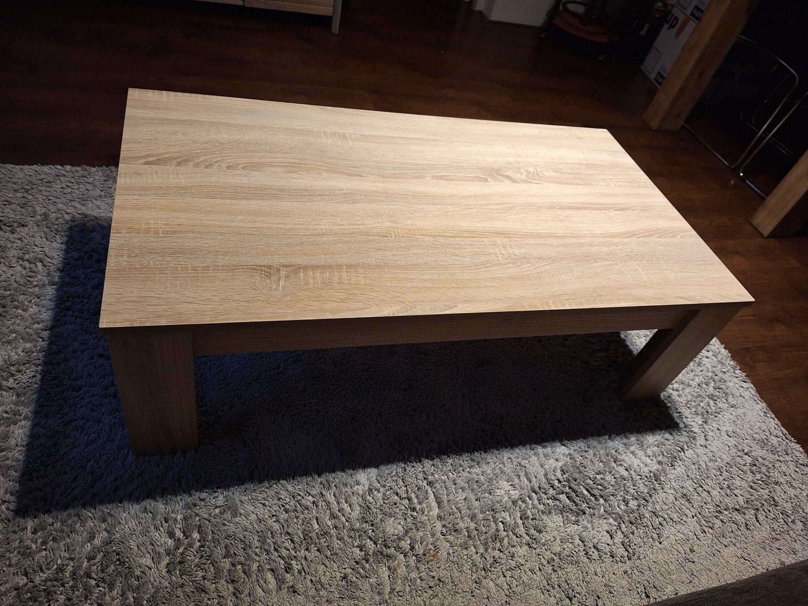 Salontafel 140cm lang, houtkleur, Ophalen, Gebruikt, 100 tot 150 cm, 50 tot 100 cm