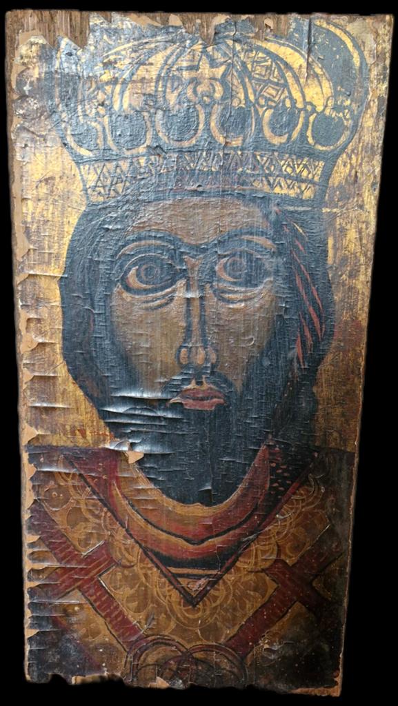 Antiek Byzantijns icoon Christus Pantocrator 18e 19e eeuw, Ophalen of Verzenden