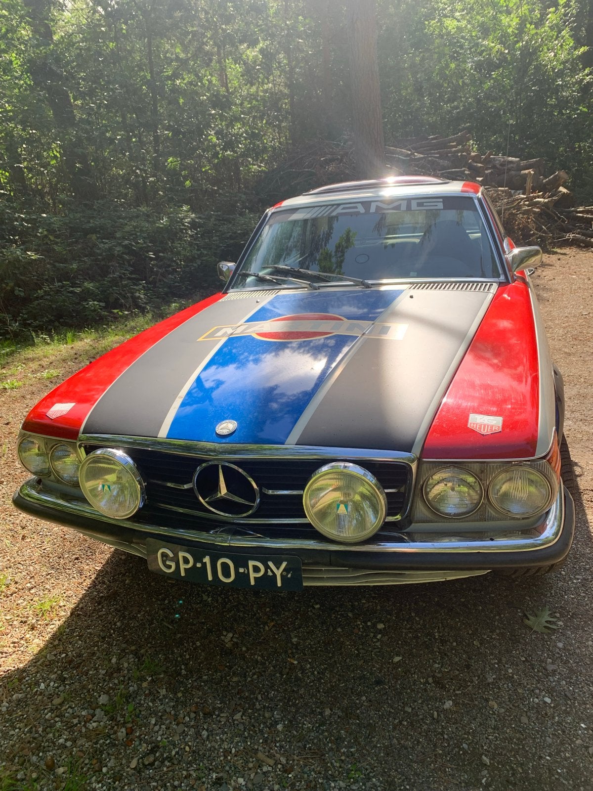 Mercedes-Benz 350 SLC 1973 oldtimer LPG Martini Racing, foto 3