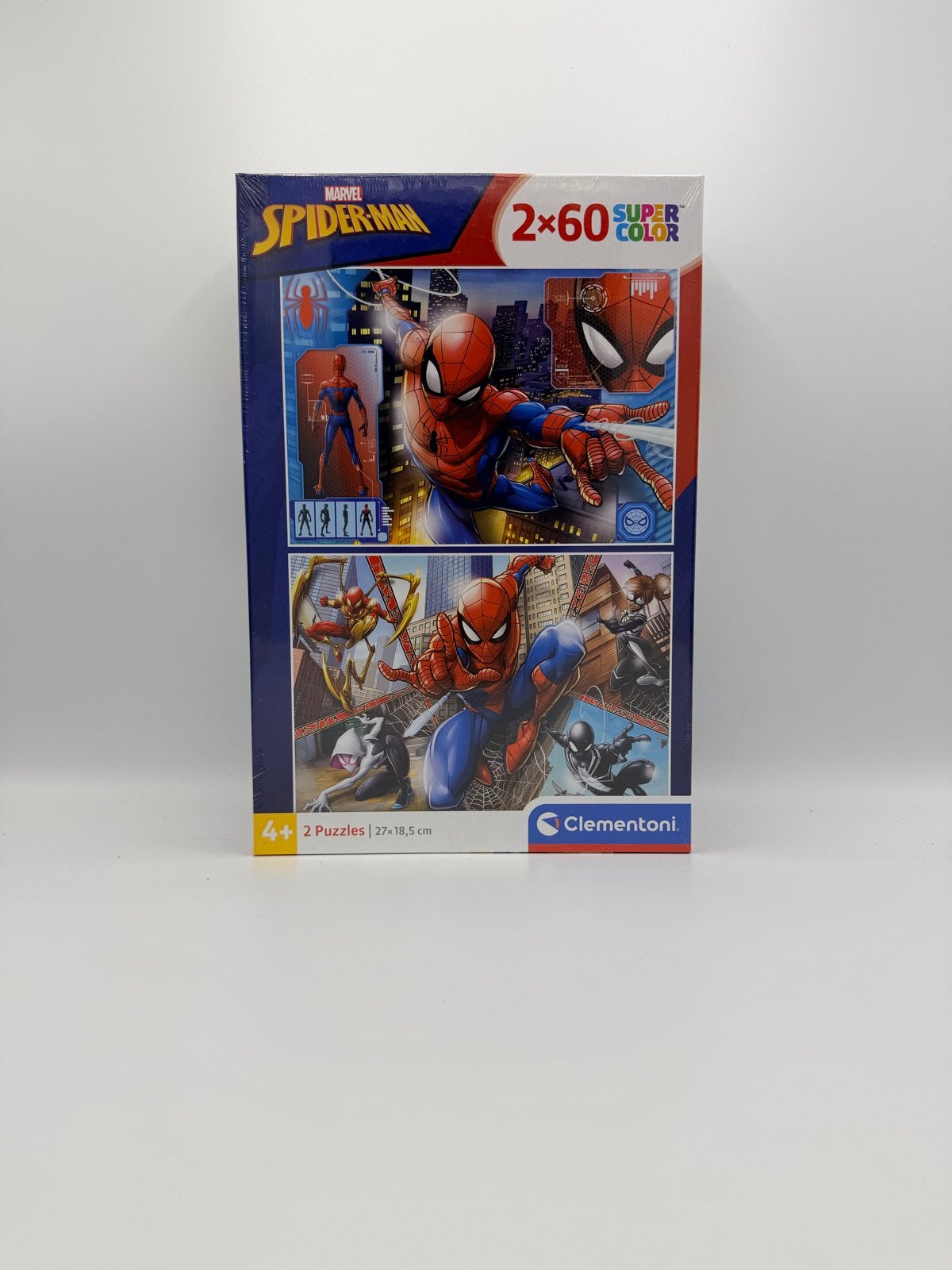Clementoni Marvel Spiderman Puzzel 2x60 stukjes, Ophalen of Verzenden, Meer dan 50 stukjes, Nieuw, 4 tot 6 jaar
