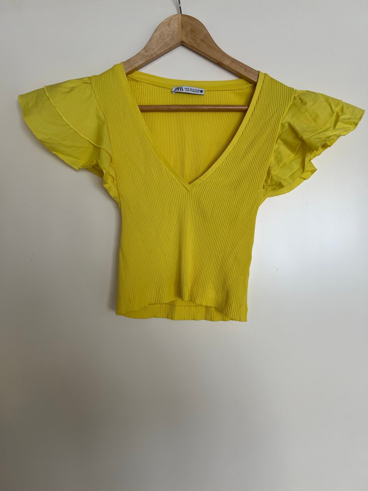 Zara top maat S, Geel, Ophalen of Verzenden, Zo goed als nieuw, Korte mouw