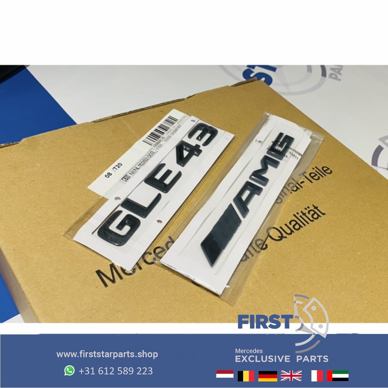 W166 W292 W167 GLE43 AMG LOGO SET ZWART EMBLEMEN SET Mercede, Gebruikt, -, Ophalen of Verzenden, -