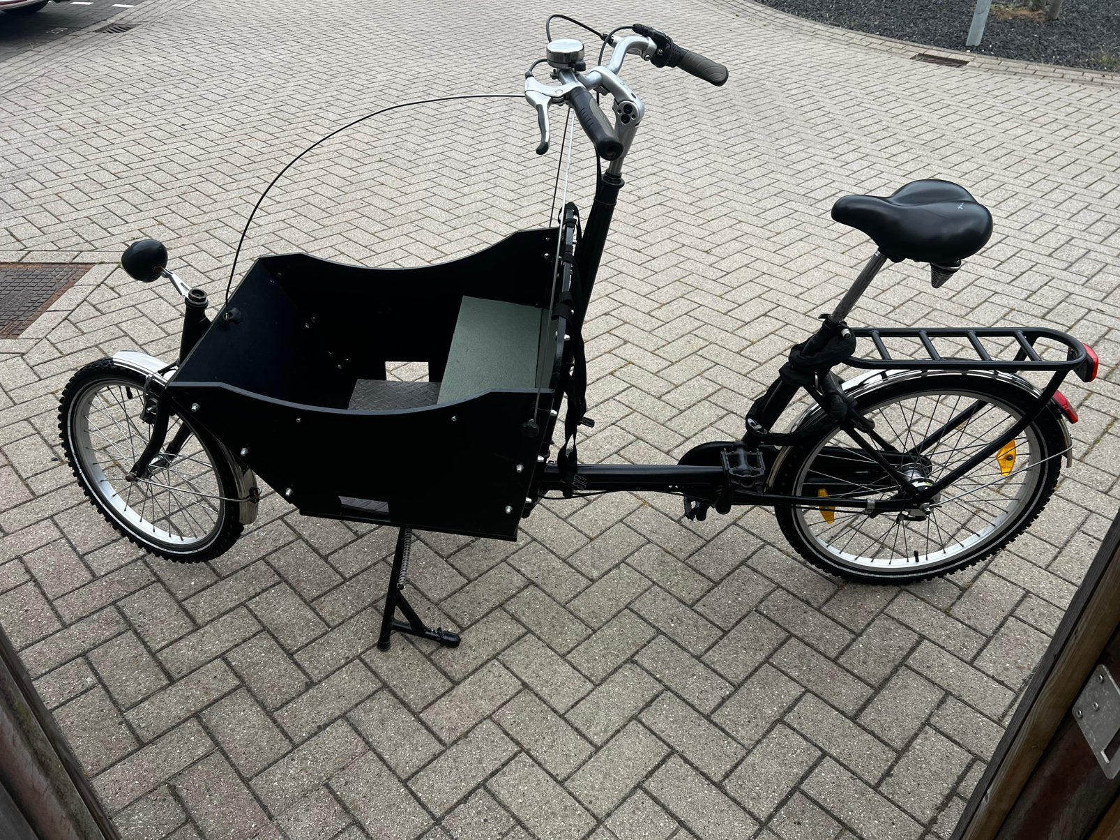 Bakfiets met regenzeil en afdekhoes, Gebruikt, Huif, 2 kinderen, Trommelrem