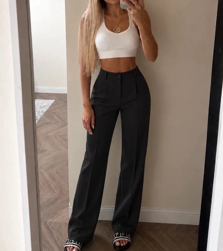 Lanaby’s Diny 2 zwarte pantalon, Verzenden, Zwart, Maat 42/44 (L), Zo goed als nieuw