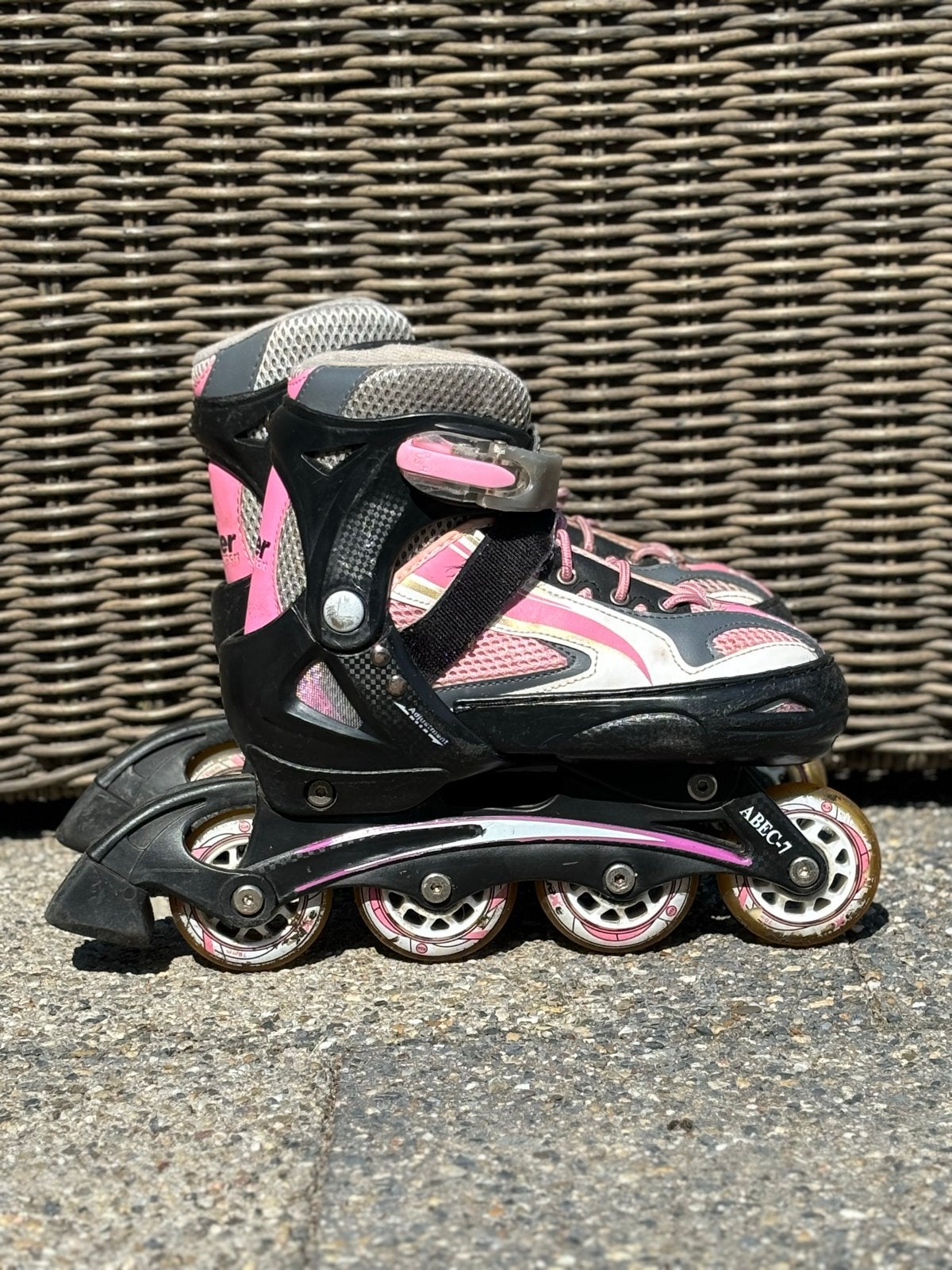2 Paar verstelbare kinder inline skates incl. bescherming, Ophalen, Verstelbaar, Gebruikt, Kinderen