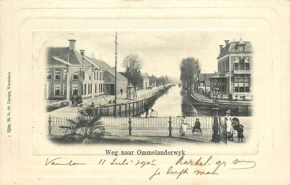 304-095-043 Veendam Weg naar Ommelanderwijk, Verzamelen, Verzenden, Voor 1920, Groningen