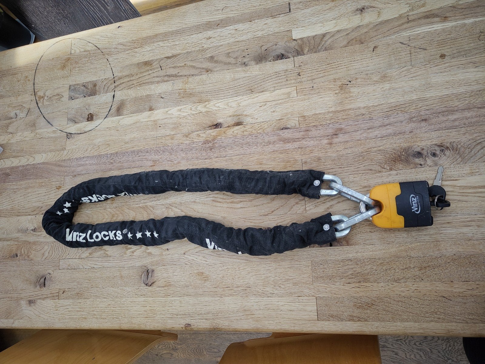Vinz Locks Kettingslot met sleutel, Ophalen of Verzenden, Gebruikt, Kettingslot