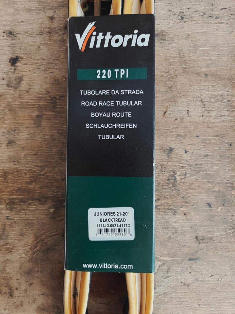 Vittoria Juniores 21-20 Blacktread Tubular Raceband, Fietsen en Brommers, Fietsonderdelen, Band, Vittoria, Nieuw, Ophalen of Verzenden