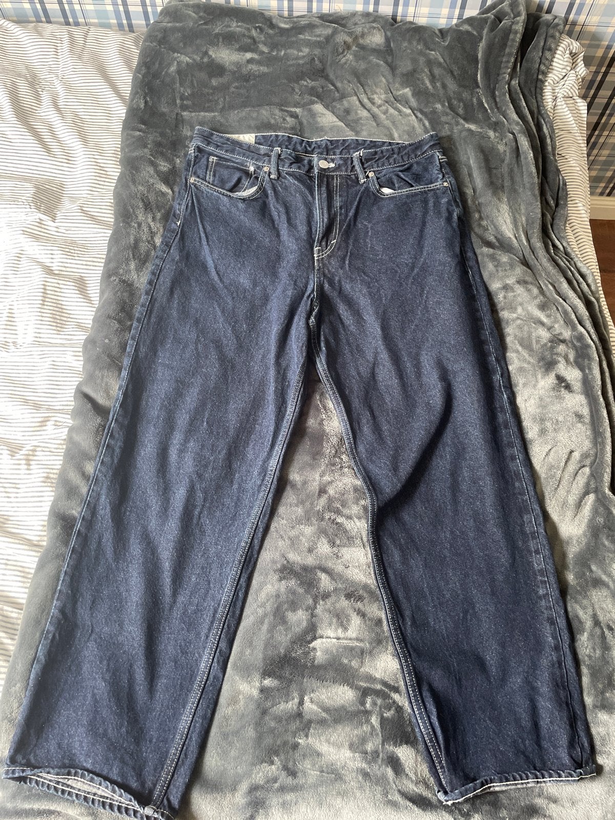 Donkerblauwe jeans - W36 L32, Kleding | Heren, Verzenden, Gedragen, Zwart, W36 - W38 (confectie 52/54)